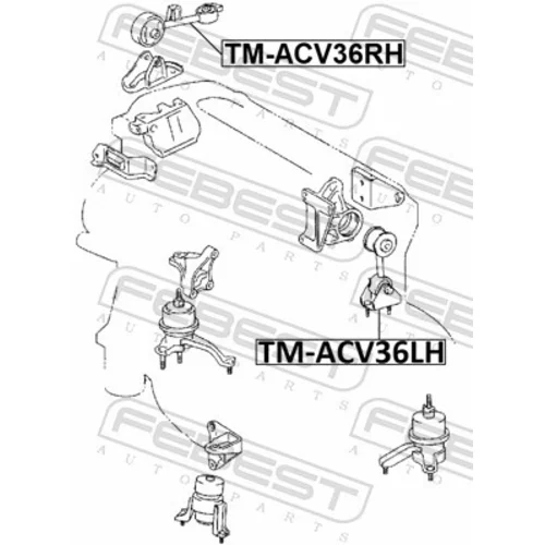 Uloženie motora TM-ACV36RH /FEBEST/ - obr. 1