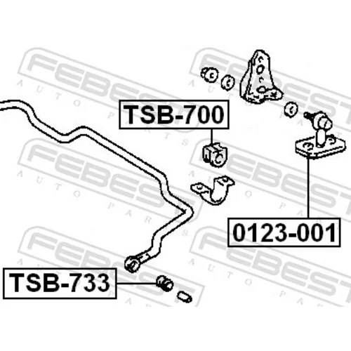 Uloženie priečneho stabilizátora TSB-733 /FEBEST/ - obr. 1