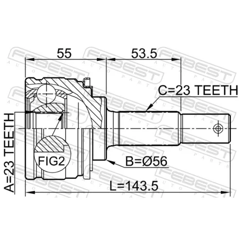 Sada kĺbov hnacieho hriadeľa 0110-003 /FEBEST/ - obr. 1