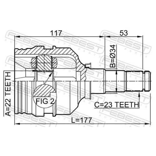 Sada kĺbov hnacieho hriadeľa 0111-AV220 /FEBEST/ - obr. 1