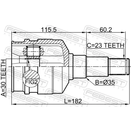 Sada kĺbov hnacieho hriadeľa 0111-GRX125LH /FEBEST/ - obr. 1