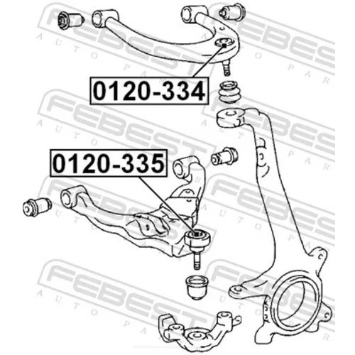 Zvislý/nosný čap 0120-335 /FEBEST/ - obr. 1