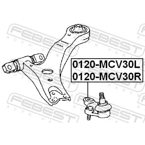 Zvislý/nosný čap 0120-MCV30L /FEBEST/ - obr. 1