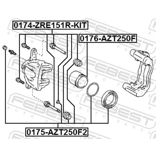 Piest brzdového strmeňa 0176-AZT250F /FEBEST/ - obr. 1