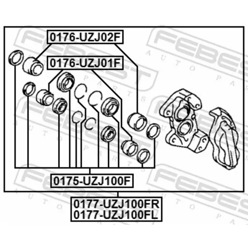 Brzdový strmeň 0177-UZJ100FL /FEBEST/ - obr. 1