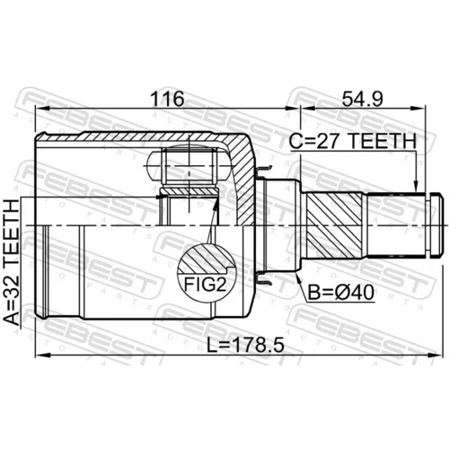 Sada kĺbov hnacieho hriadeľa 0211-L33LH /FEBEST/ - obr. 1