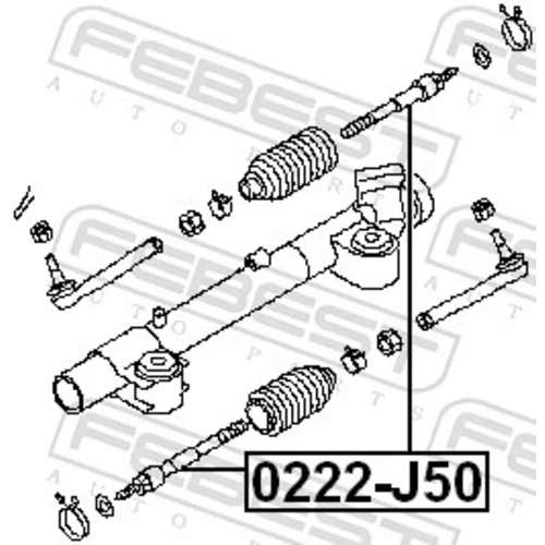 Axiálny čap tiahla riadenia 0222-J50 /FEBEST/ - obr. 1