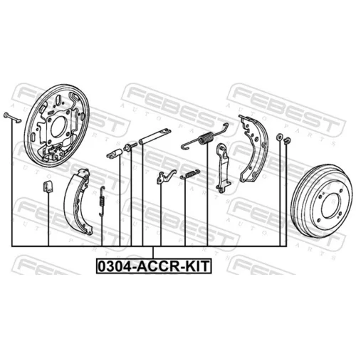 Sada príslušenstva čeľustí parkovacej brzdy 0304-ACCR-KIT /FEBEST/ - obr. 1