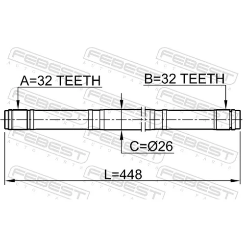 Hnací hriadeľ 0312-RD1RH /FEBEST/ - obr. 1