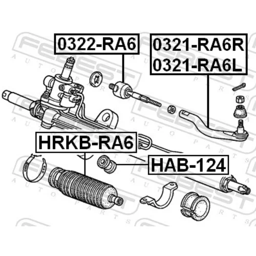 Hlava/čap spojovacej tyče riadenia 0321-RA6R /FEBEST/ - obr. 1