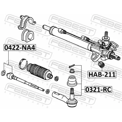 Hlava/čap spojovacej tyče riadenia 0321-RC /FEBEST/ - obr. 1
