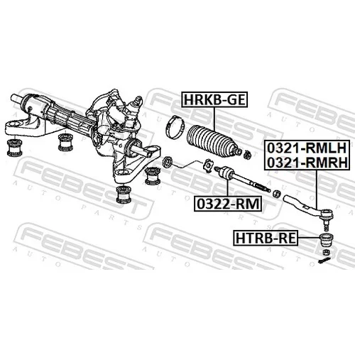 Hlava/čap spojovacej tyče riadenia 0321-RMRH /FEBEST/ - obr. 1