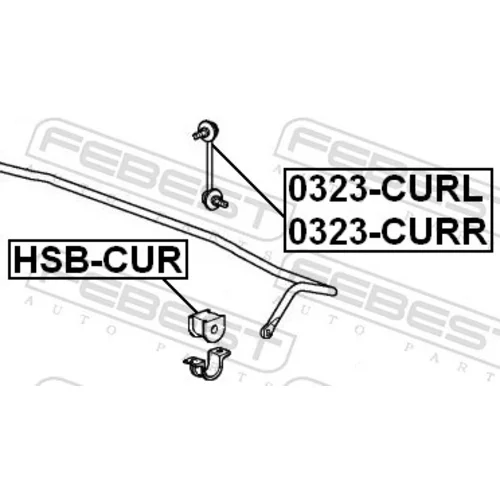 Tyč/Vzpera stabilizátora 0323-CURL /FEBEST/ - obr. 1