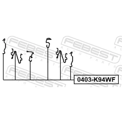 Sada príslušenstva obloženia kotúčovej brzdy 0403-K94WF /FEBEST/ - obr. 1