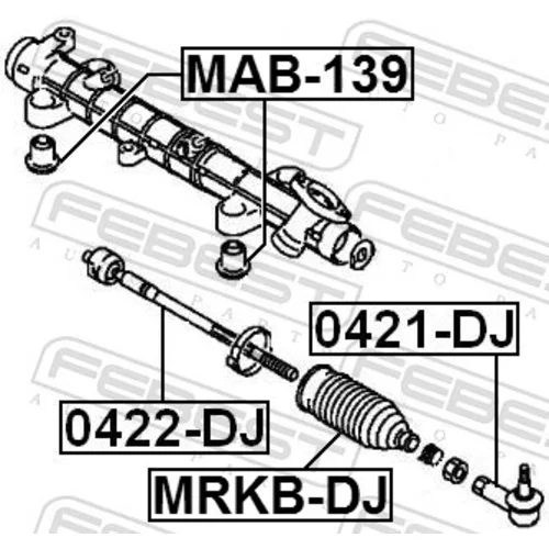 Hlava/čap spojovacej tyče riadenia 0421-DJ /FEBEST/ - obr. 1