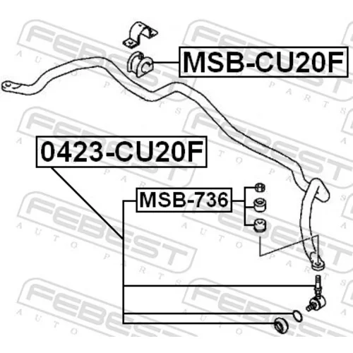 Tyč/Vzpera stabilizátora 0423-CU20F /FEBEST/ - obr. 1