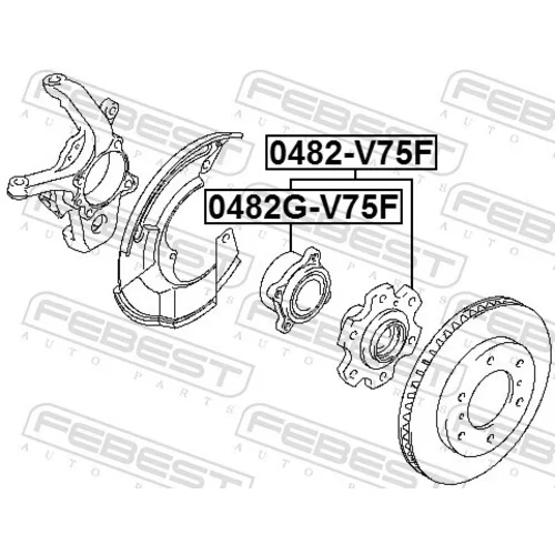 Náboj kolesa 0482G-V75F /FEBEST/ - obr. 1