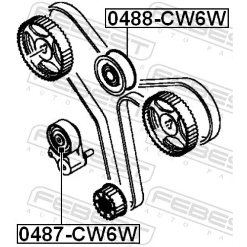 Obehová/vodiaca kladka ozubeného remeňa 0488-CW6W /FEBEST/ - obr. 1
