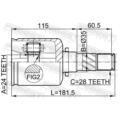 Sada kĺbov hnacieho hriadeľa 0511-MZ5ATLH /FEBEST/ - obr. 1