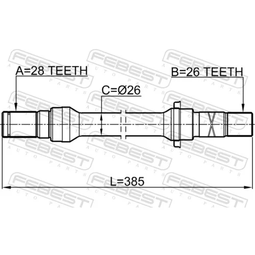Hnací hriadeľ 0512-626GFRH /FEBEST/ - obr. 1
