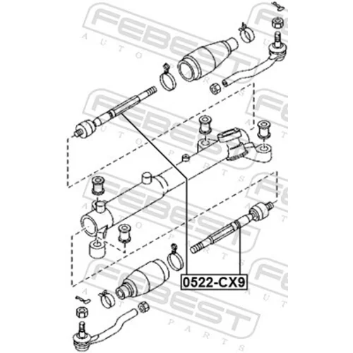 Axiálny čap tiahla riadenia 0522-CX9 /FEBEST/ - obr. 1