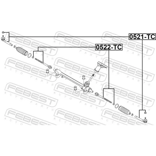Axiálny čap tiahla riadenia 0522-TC /FEBEST/ - obr. 1