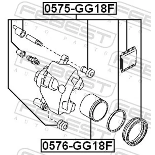 Piest brzdového strmeňa 0576-GG18F /FEBEST/ - obr. 1