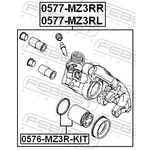 Brzdový strmeň 0577-MZ3RL /FEBEST/ - obr. 1