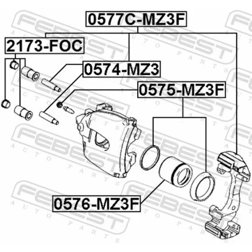 Sada držiakov brzd. strmeňov 0577C-MZ3F /FEBEST/ - obr. 1