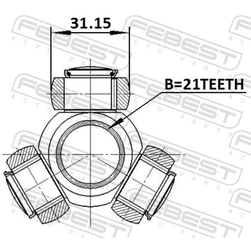 Trojkríž hnacieho hriadeľa 0716-RH416 /FEBEST/ - obr. 1