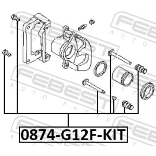Vodiaci čap brzdového strmeňa 0874-G12F-KIT /FEBEST/ - obr. 1