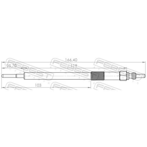 Žeraviaca sviečka 16642-009 /FEBEST/ - obr. 1