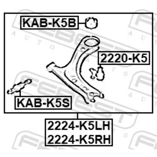 Zvislý/nosný čap 2220-K5 /FEBEST/ - obr. 1