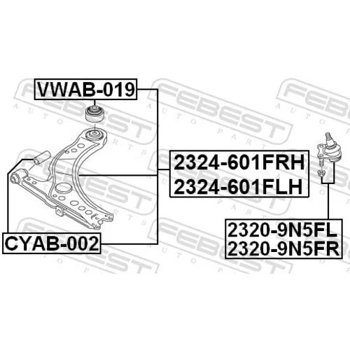 Rameno zavesenia kolies 2324-601FRH /FEBEST/ - obr. 1