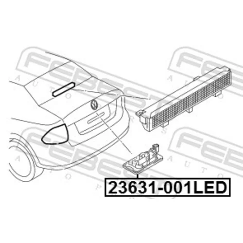 Osvetlenie poznávacej značky 23631-001LED /FEBEST/ - obr. 1