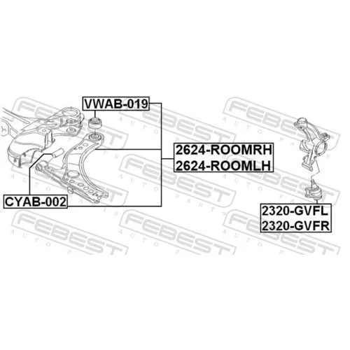 Rameno zavesenia kolies 2624-ROOMLH /FEBEST/ - obr. 1