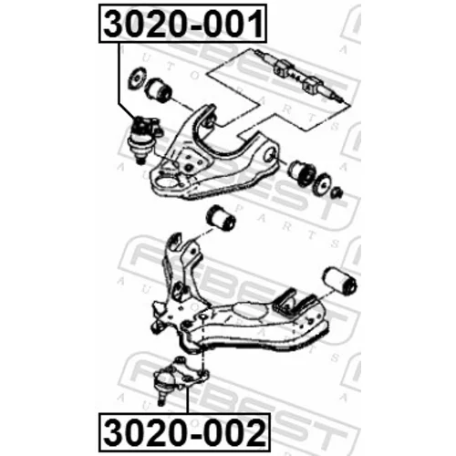 Zvislý/nosný čap 3020-001 /FEBEST/ - obr. 1