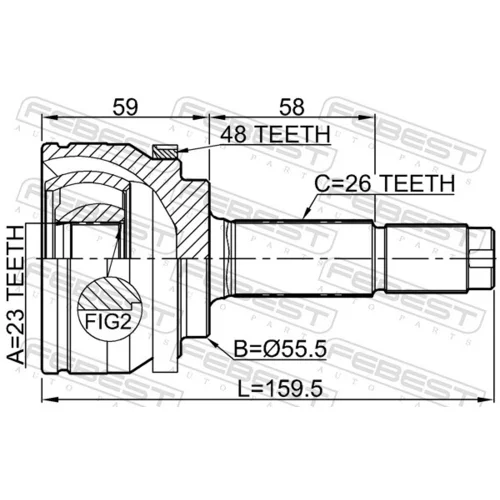 Sada kĺbov hnacieho hriadeľa 6510-004A48 /FEBEST/ - obr. 1