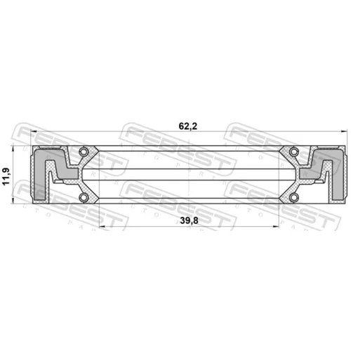 Tesniaci krúžok hriadeľa rozvodovky 95QAS-41621212X /FEBEST/ - obr. 1