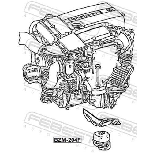 Uloženie motora BZM-204F /FEBEST/ - obr. 1