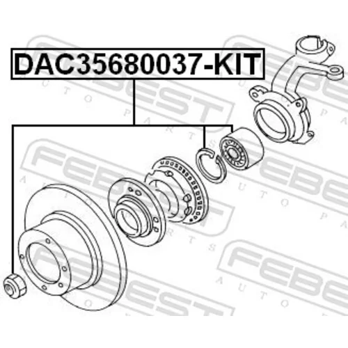 Ložisko kolesa - opravná sada DAC35680037-KIT /FEBEST/ - obr. 1