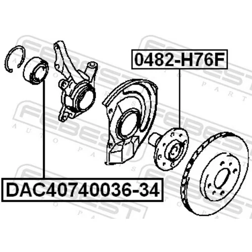 Ložisko kolesa DAC40740036-34 /FEBEST/ - obr. 1