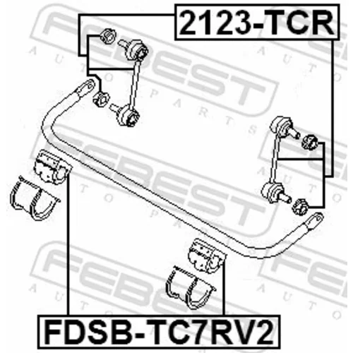 Uloženie priečneho stabilizátora FDSB-TC7RV2 /FEBEST/ - obr. 1