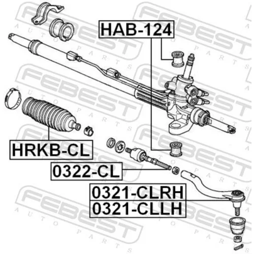Uloženie prevodovky riadenia HAB-124 /FEBEST/ - obr. 1