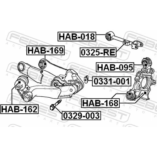 Uloženie riadenia HAB-168 /FEBEST/ - obr. 1