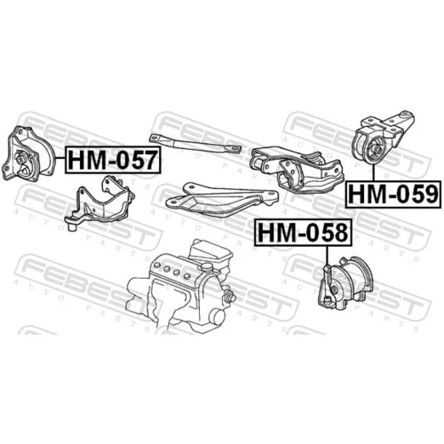 Uloženie motora HM-059 /FEBEST/ - obr. 1