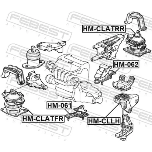 Uloženie motora HM-CLLH /FEBEST/ - obr. 1