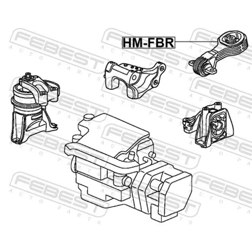 Uloženie motora HM-FDR /FEBEST/ - obr. 1