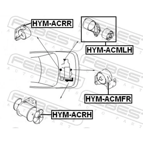 Uloženie motora HYM-ACMFR /FEBEST/ - obr. 1