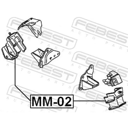 Uloženie motora MM-02 /FEBEST/ - obr. 1